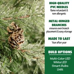 Fraser Hill Farm 9-ft Buffalo fir Pre-lit Slim Artificial Christmas Tree with Clear Incandescent Lights