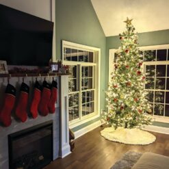 Fraser Hill Farm 9-ft Buffalo fir Pre-lit Slim Artificial Christmas Tree with Clear Incandescent Lights