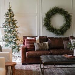 Fraser Hill Farm 9-ft Buffalo fir Pre-lit Slim Artificial Christmas Tree with Clear Incandescent Lights