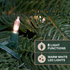 Fraser Hill Farm 8-ft Pine Pre-lit Artificial Christmas Tree with White LED Lights