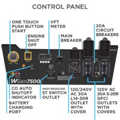 Westinghouse WGen7500c Remote Electric Start 9500 / 7500 -Watt Single fuel Portable Generator