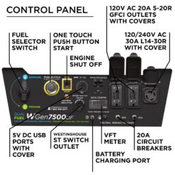 Westinghouse WGen7500DFc Remote Electric Start 9500 / 7500 -Watt Dual fuel Portable Generator