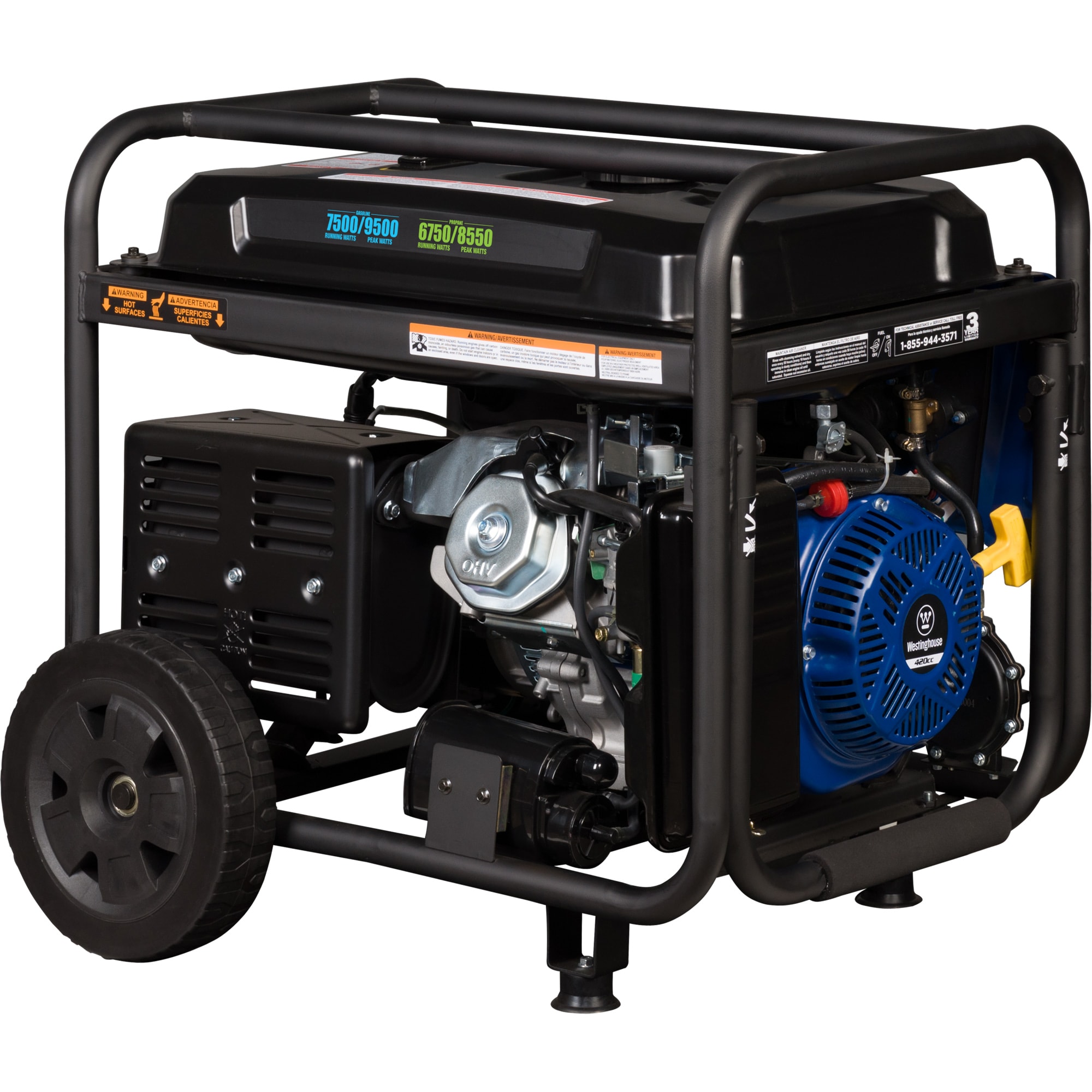 Westinghouse WGen7500DFc Remote Electric Start 9500 / 7500 -Watt Dual fuel Portable Generator