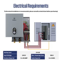 Westinghouse Apolo Performance 24 kW 5.6 GPM 240-Volt Smart WiFi Control Tankless Electric Water Heater