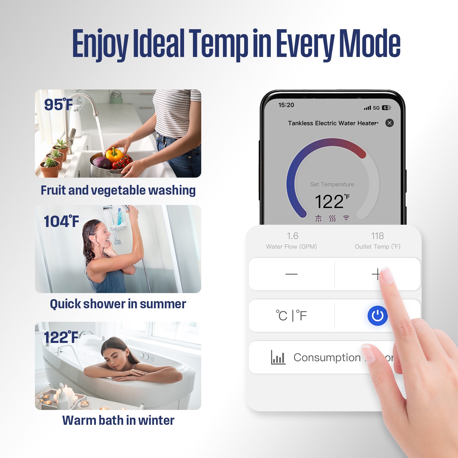 Westinghouse Apolo Performance 24 kW 5.6 GPM 240-Volt Smart WiFi Control Tankless Electric Water Heater