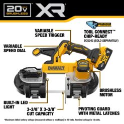 DEWALT 20-Volt 3.375-in Portable Band Saw ( Battery Included )