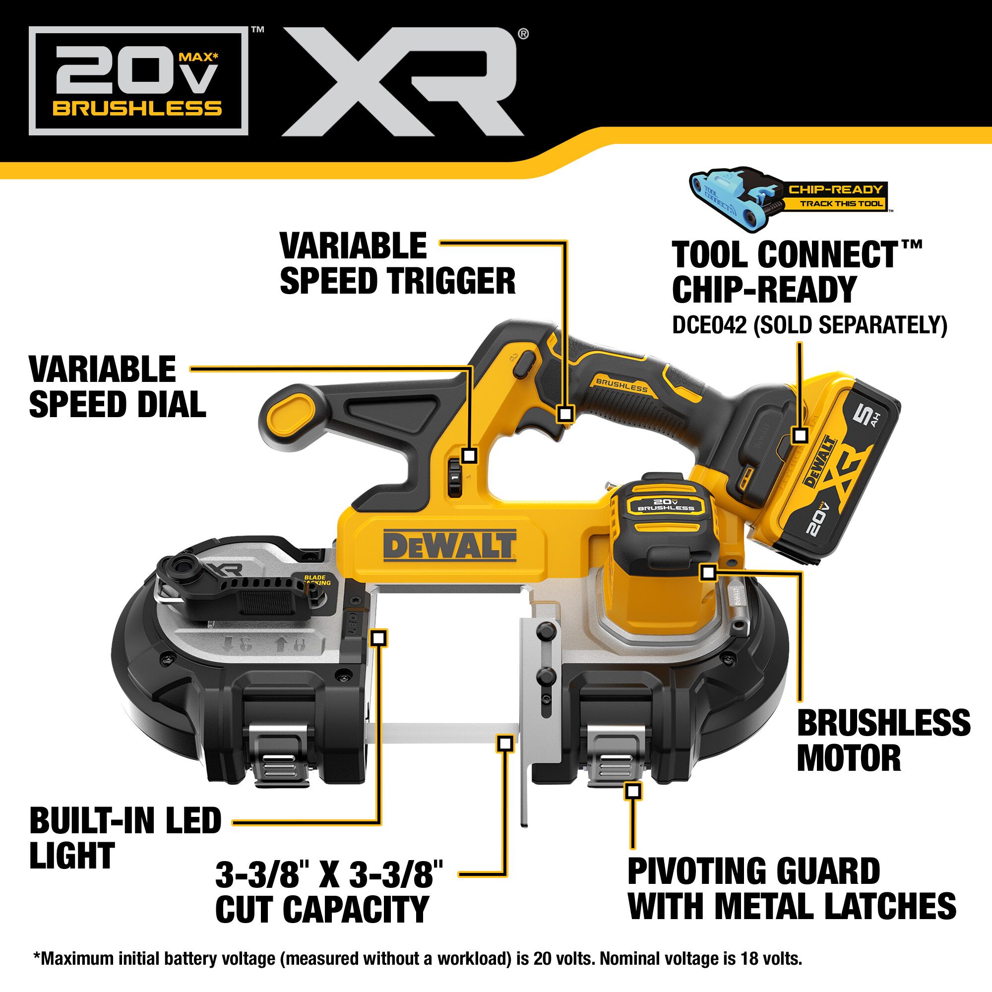 DEWALT 20-Volt 3.375-in Portable Band Saw ( Battery Included )