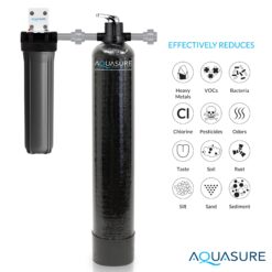 AQUASURE Fortitude Pro Carbon and Sediment Whole House Water Filtration System Dual-Stage 12-GPM 30 Micron