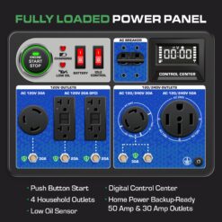DuroMax 500cc Tri-Fuel Remote Start Home Power Back Up 13000 / 10500 -Watt Tri fuel Portable Generator
