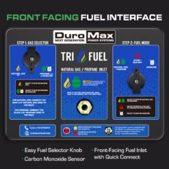 DuroMax 500cc Tri-Fuel Remote Start Home Power Back Up 13000 / 10500 -Watt Tri fuel Portable Generator