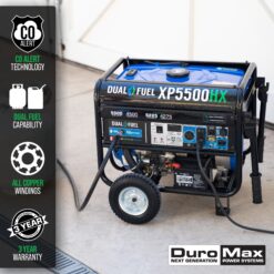 DuroMax HX 210cc Electric Start Camping and RV Ready 5500 / 4500 -Watt Dual fuel Portable Generator