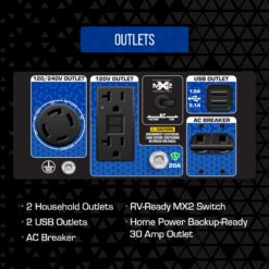 DuroMax HX 210cc Electric Start Camping and RV Ready 5500 / 4500 -Watt Dual fuel Portable Generator