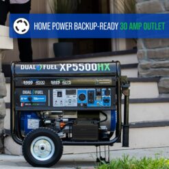 DuroMax HX 210cc Electric Start Camping and RV Ready 5500 / 4500 -Watt Dual fuel Portable Generator