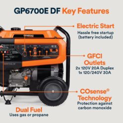 Generac 49 State 8250 / 6700 -Watt Dual fuel Portable Generator