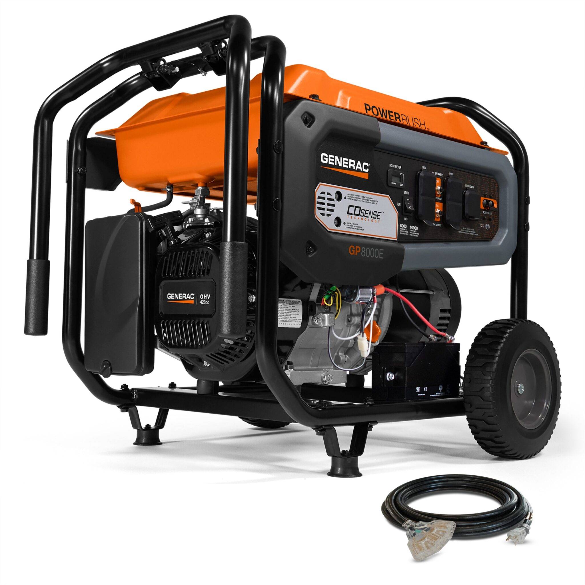 Generac Gas-Powered 49 State 10000 / 8000 -Watt Single fuel Portable Generator