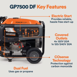 Generac GP 9400 / 7500 -Watt Dual fuel Portable Generator