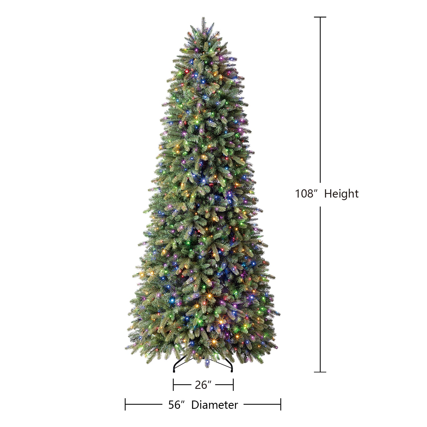 Tree Classics by Balsam Hill 9-ft Classic Fraser Fir Pre-lit Artificial Christmas Tree with Color Changing LED Lights