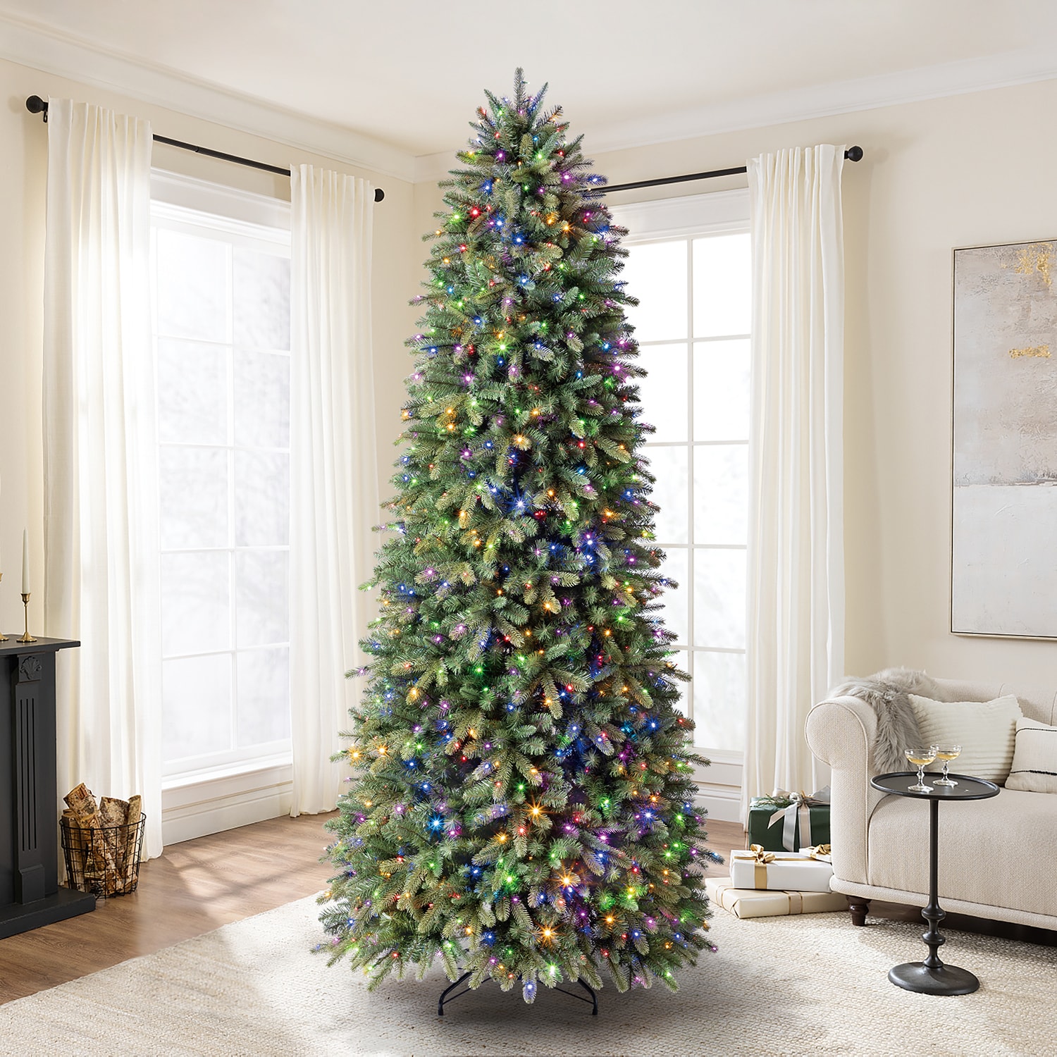 Tree Classics by Balsam Hill 9-ft Classic Fraser Fir Pre-lit Artificial Christmas Tree with Color Changing LED Lights