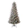 Holiday Living Glacier 7.5-ft Fir Pre-lit Slim Flocked White Artificial Christmas Tree with White LED Lights