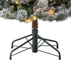 Holiday Living Glacier 7.5-ft Fir Pre-lit Slim Flocked White Artificial Christmas Tree with White LED Lights