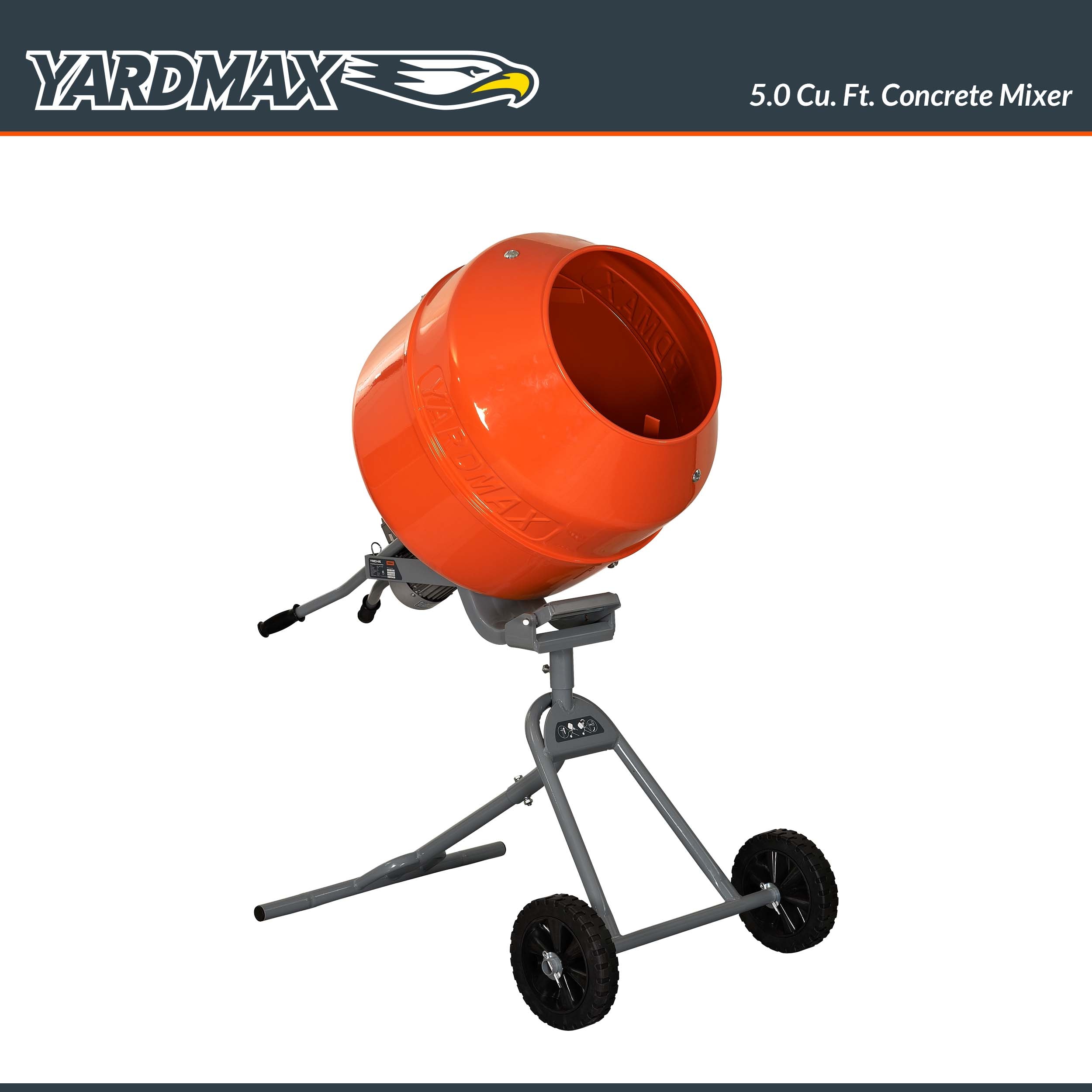 YARDMAX 5.0 CU FT concrete mixer 5.0-cu ft 0.75 -HP Concrete Mixers