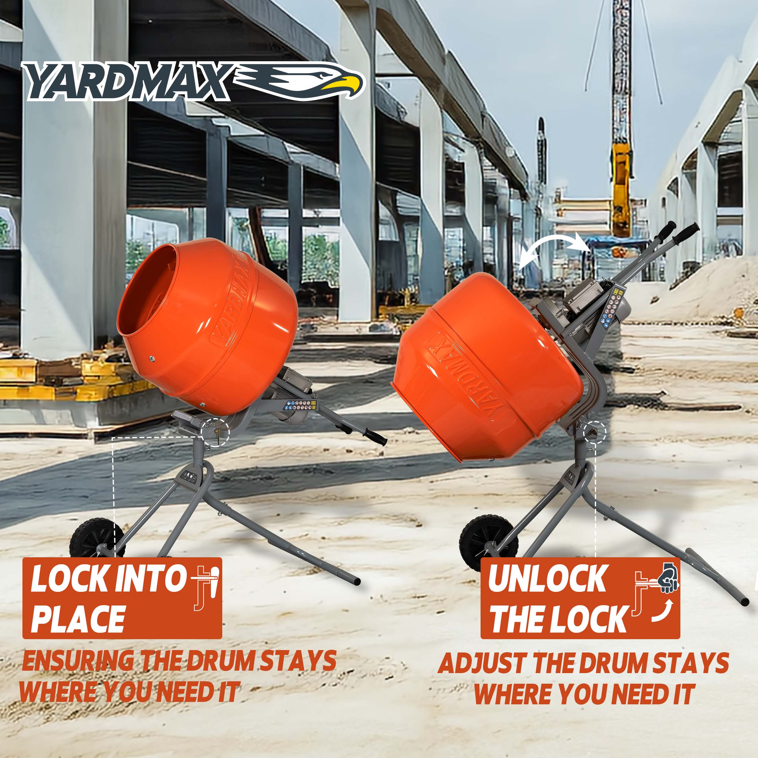 YARDMAX 5.0 CU FT concrete mixer 5.0-cu ft 0.75 -HP Concrete Mixers