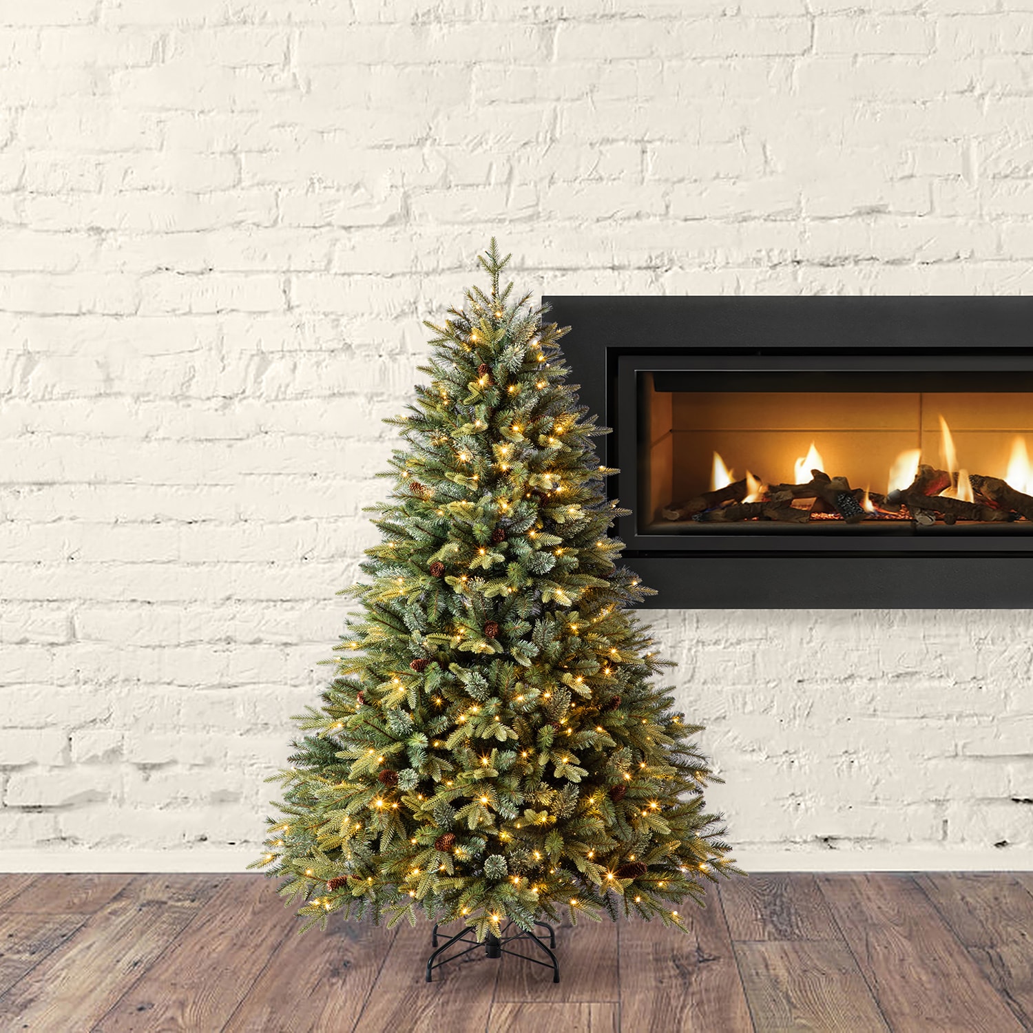 Holiday Living 6-ft Hayden Pine Pre-lit Artificial Christmas Tree with Color Changing LED Lights