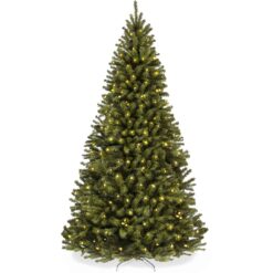 Best Choice Products Pre-Lit Spruce Artificial Christmas Tree w/ Easy Assembly Metal Hinges Foldable Base