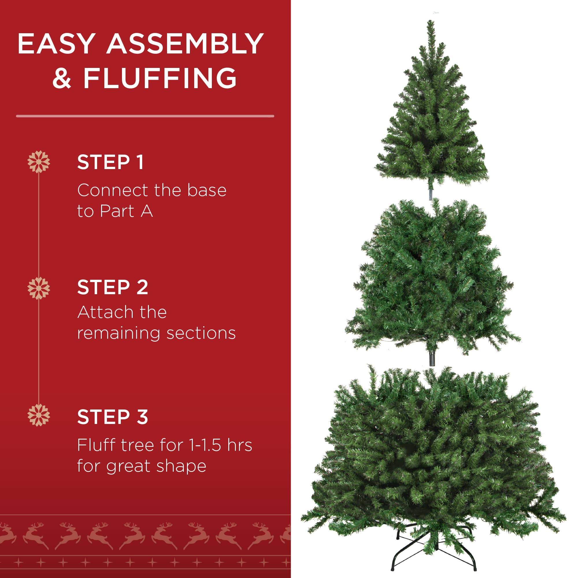 Best Choice Products Pre-Lit Spruce Artificial Christmas Tree w/ Easy Assembly Metal Hinges Foldable Base