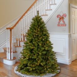 National Tree Company 6.5-ft Pine Pre-lit Artificial Christmas Tree with White Incandescent Lights