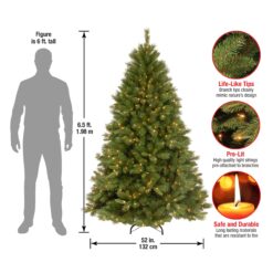 National Tree Company 6.5-ft Pine Pre-lit Artificial Christmas Tree with White Incandescent Lights