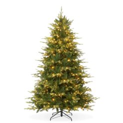 Casafield Pre-Lit Aspen Fir Artificial Holiday Christmas Tree with Stand