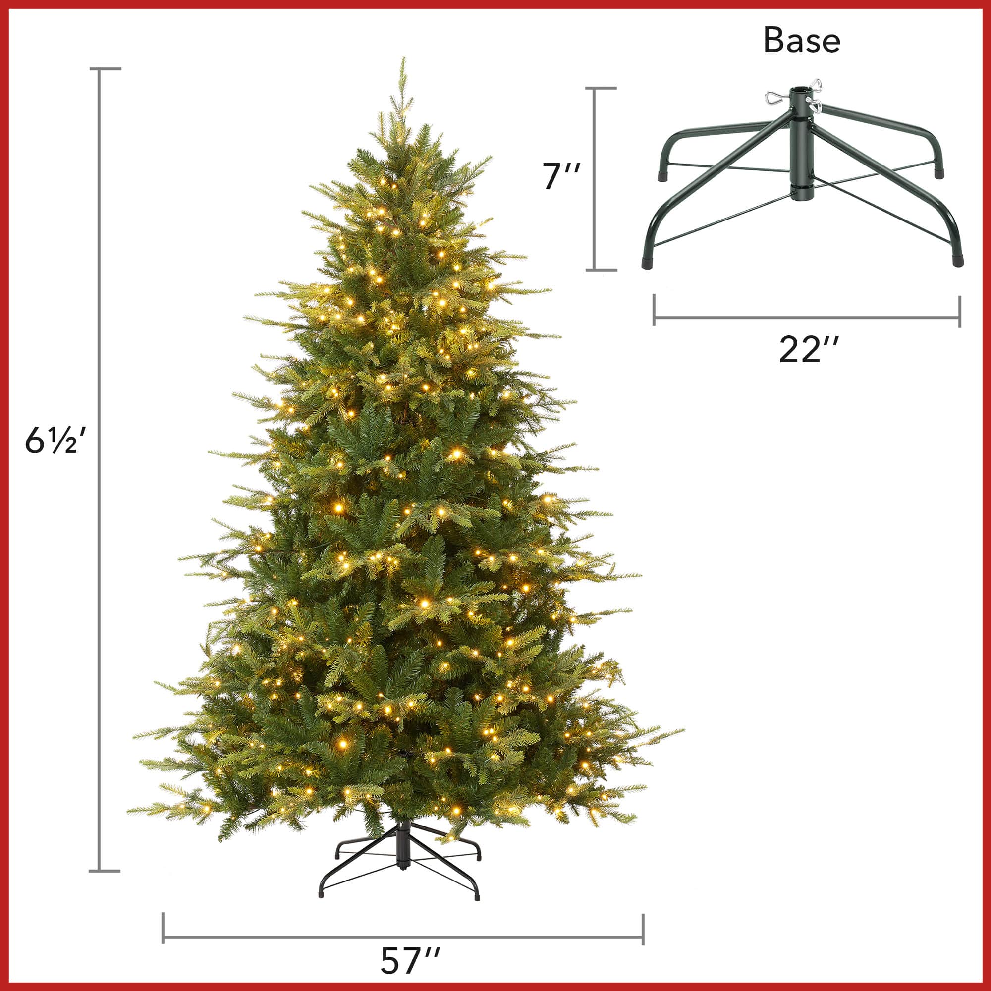 Casafield Pre-Lit Aspen Fir Artificial Holiday Christmas Tree with Stand