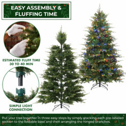 Casafield Pre-Lit Aspen Fir Artificial Holiday Christmas Tree with Stand