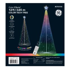 GE 12-ft RGB String Tree with Color Changing LED Lights