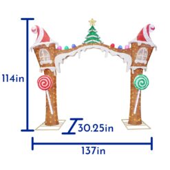 Holiday Living 114-in Freestanding Arch Yard decoration with Multicolor LED Lights