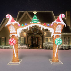Holiday Living 114-in Freestanding Arch Yard decoration with Multicolor LED Lights