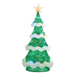 Glitzhome 74.5-in Freestanding Christmas tree Light with White LED Lights