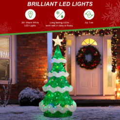 Glitzhome 74.5-in Freestanding Christmas tree Light with White LED Lights