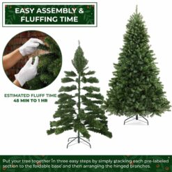 Casafield 9-ft Realistic Green Spruce Artificial Christmas Tree with Stand