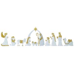 Glitzhome 55-in Freestanding Merry Christmas Light with White LED Lights