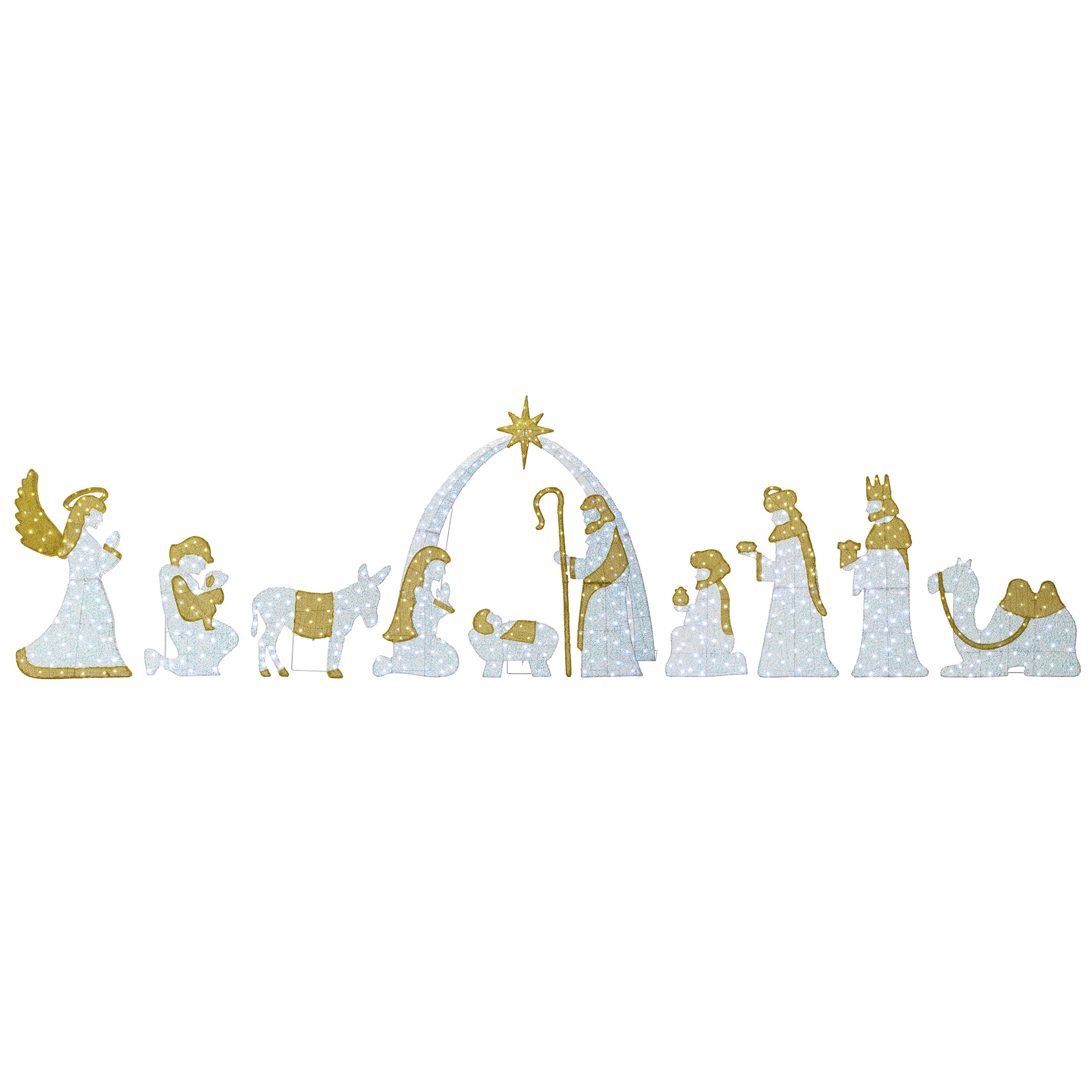 Glitzhome 55-in Freestanding Merry Christmas Light with White LED Lights