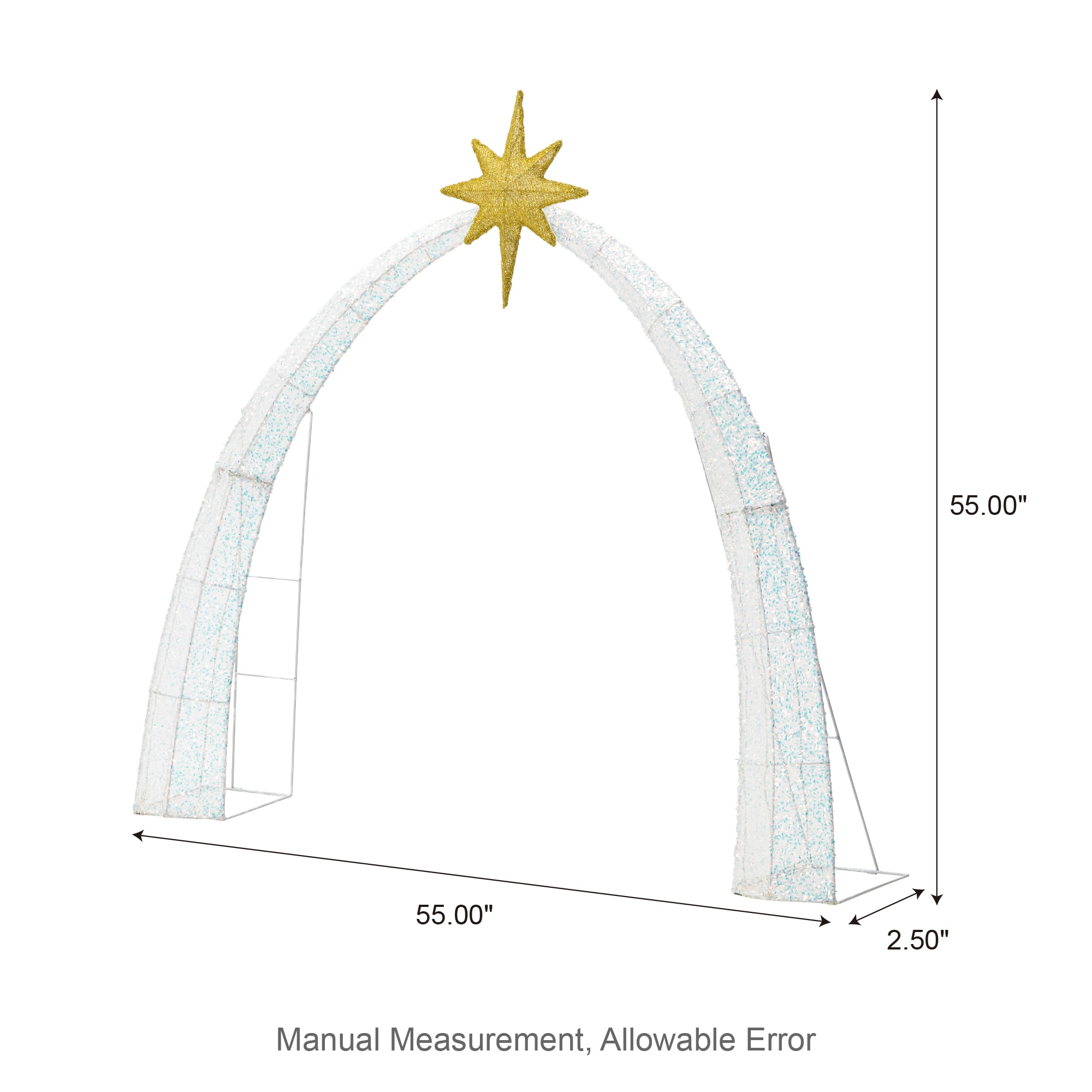 Glitzhome 55-in Freestanding Merry Christmas Light with White LED Lights