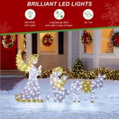 Glitzhome 55-in Freestanding Merry Christmas Light with White LED Lights