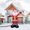Northlight 240-in Freestanding Santa Inflatable with Clear Incandescent Lights