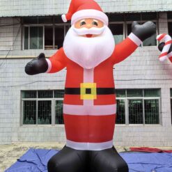 Northlight 240-in Freestanding Santa Inflatable with Clear Incandescent Lights