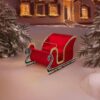 Holiday Living 43.5-in Freestanding Sleigh Yard decoration with Clear LED Lights