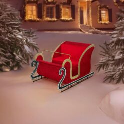 Holiday Living 43.5-in Freestanding Sleigh Yard decoration with Clear LED Lights