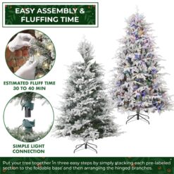 Casafield Pre-Lit Aspen Fir Artificial Holiday Christmas Tree with Stand