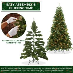 Casafield 9-ft Pre-Lit Realistic Green Spruce Artificial Christmas Tree with Stand